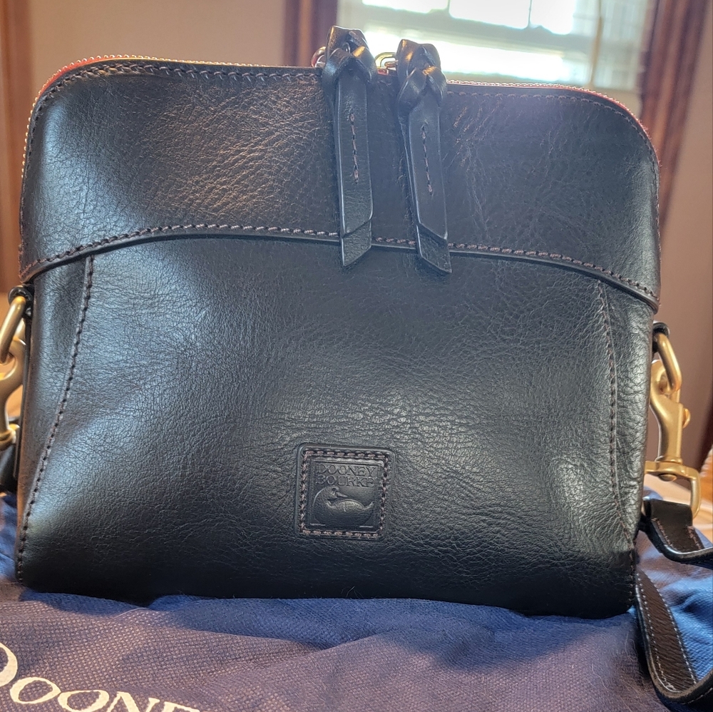 Dooney & Bourke Black Cameron Florentine Leather Crossbody Bag